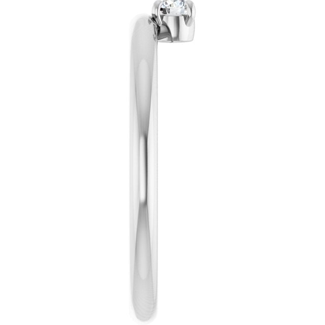 14K White Gold 1/10 CT Natural Diamond Stackable Ring 