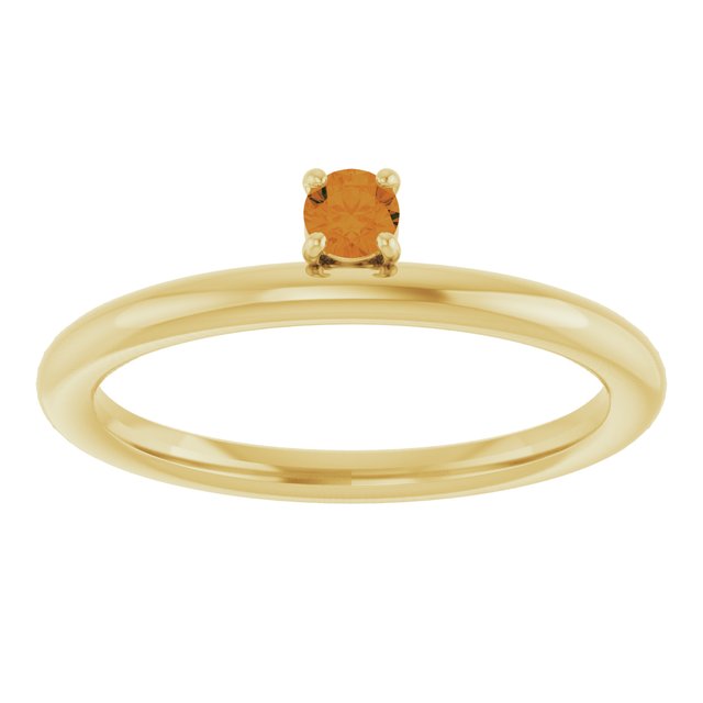 14K Yellow Gold Natural Citrine Stackable Ring