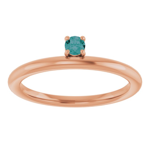 14K Rose Gold Lab-Grown Alexandrite Stackable Ring