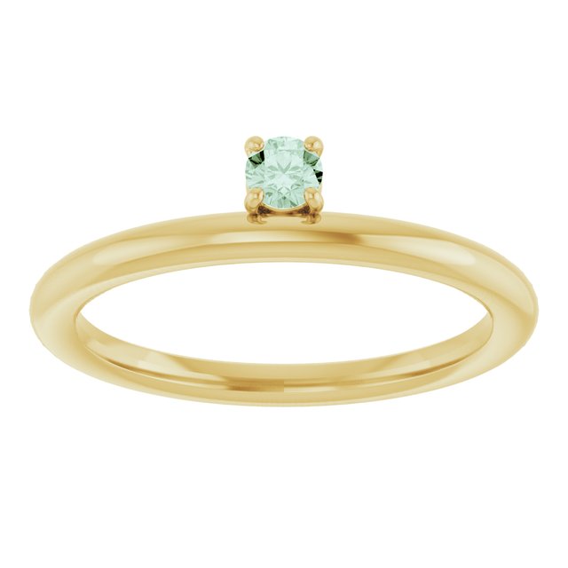 14K Yellow Gold Lab-Grown Alexandrite Stackable Ring
