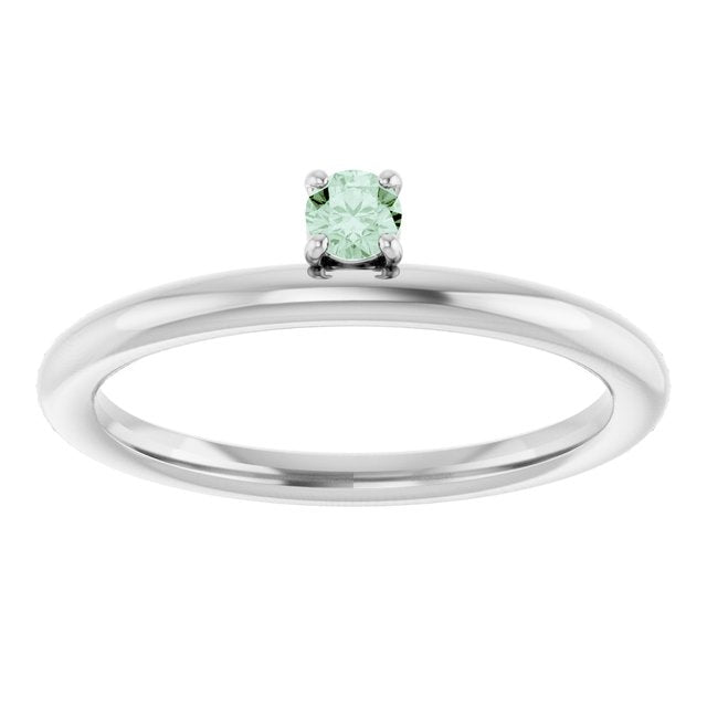14K White Gold Lab-Grown Alexandrite Stackable Ring