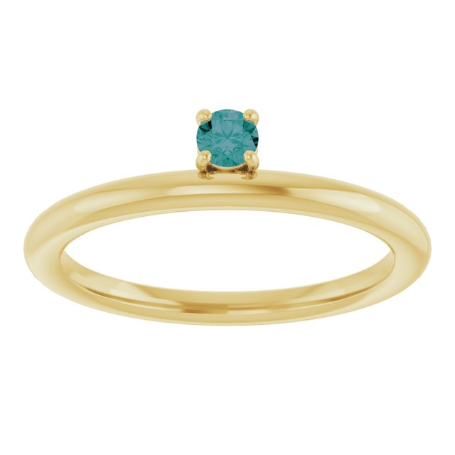 14K Yellow Gold Lab-Grown Alexandrite Stackable Ring