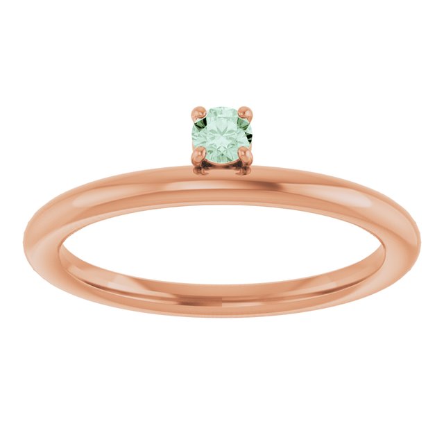 14K Rose Gold Lab-Grown Alexandrite Stackable Ring