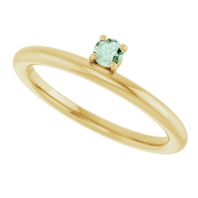 14K Yellow Gold Lab-Grown Alexandrite Stackable Ring