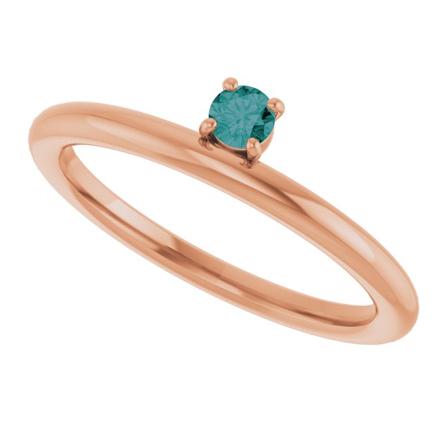 14K Rose Gold Lab-Grown Alexandrite Stackable Ring