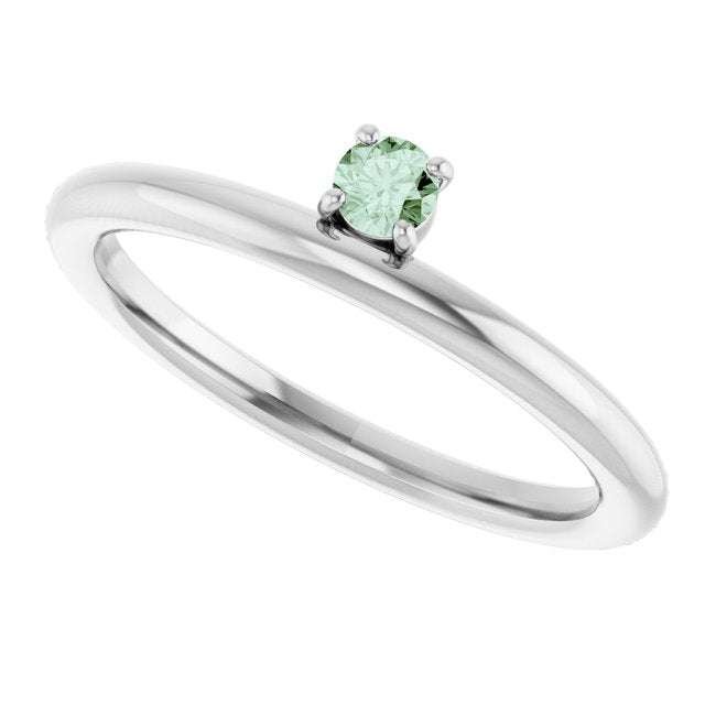 14K White Gold Lab-Grown Alexandrite Stackable Ring