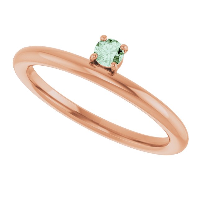 14K Rose Gold Lab-Grown Alexandrite Stackable Ring