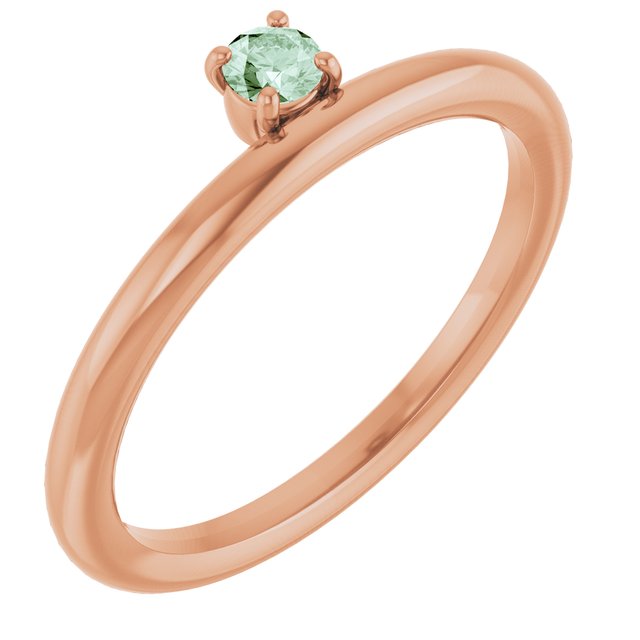14K Rose Gold Lab-Grown Alexandrite Stackable Ring