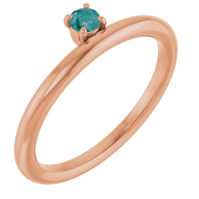 14K Rose Gold Lab-Grown Alexandrite Stackable Ring