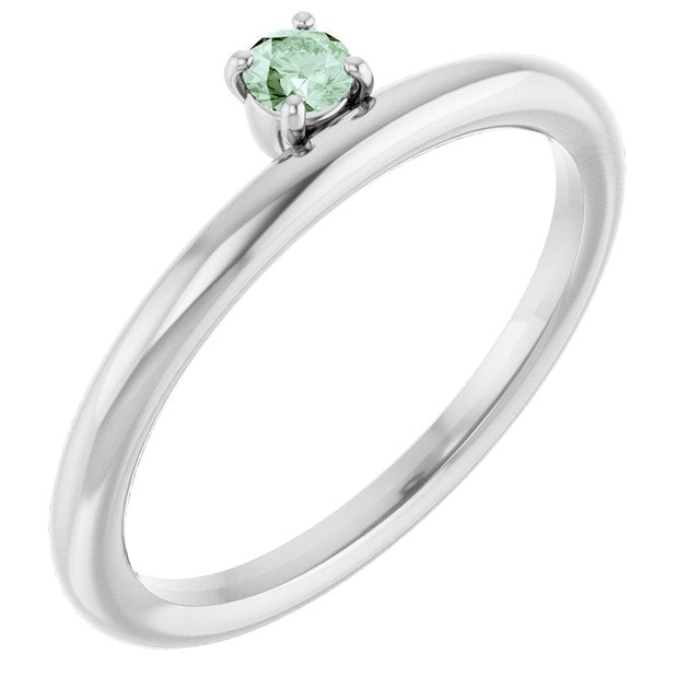 14K White Gold Lab-Grown Alexandrite Stackable Ring