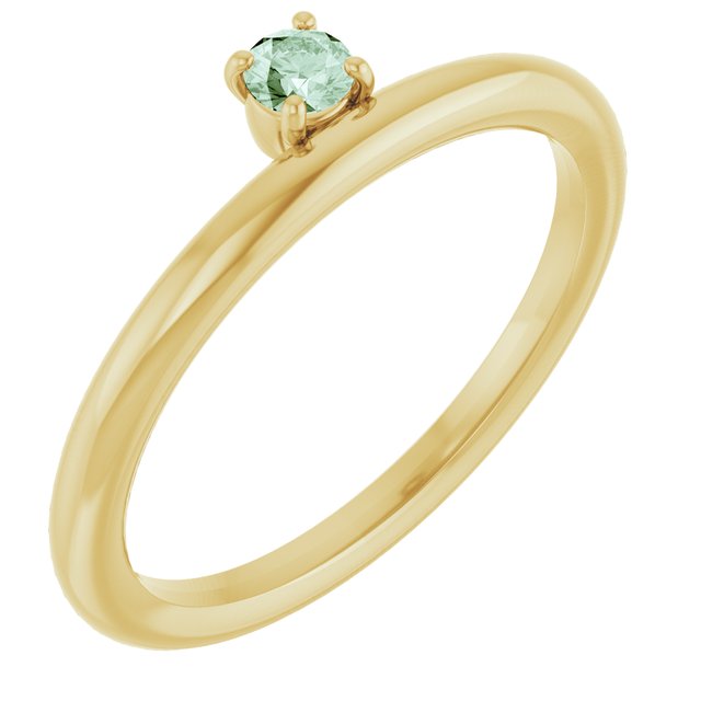 14K Yellow Gold Lab-Grown Alexandrite Stackable Ring