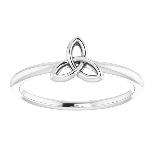 Sterling Silver Celtic-Inspired Trinity Stackable Ring  