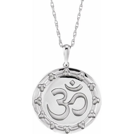 Sterling Silver Om 18" Necklace