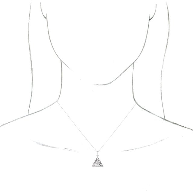 Sterling Silver 1/10 CTW Natural Diamond Eye of Providence 16-18" Necklace  
