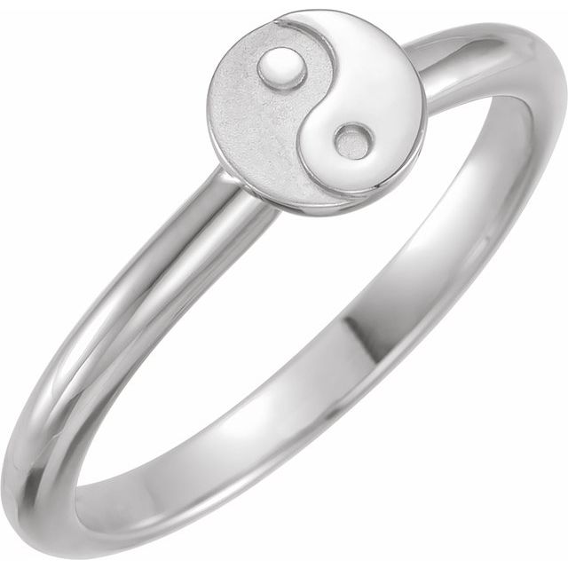 Sterling Silver Stackable Yin Yang Ring
