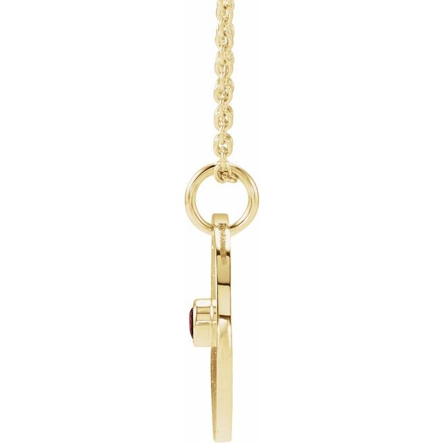 14K Yellow Gold Natural Mozambique Garnet Pisces Zodiac 16-18" Necklace
