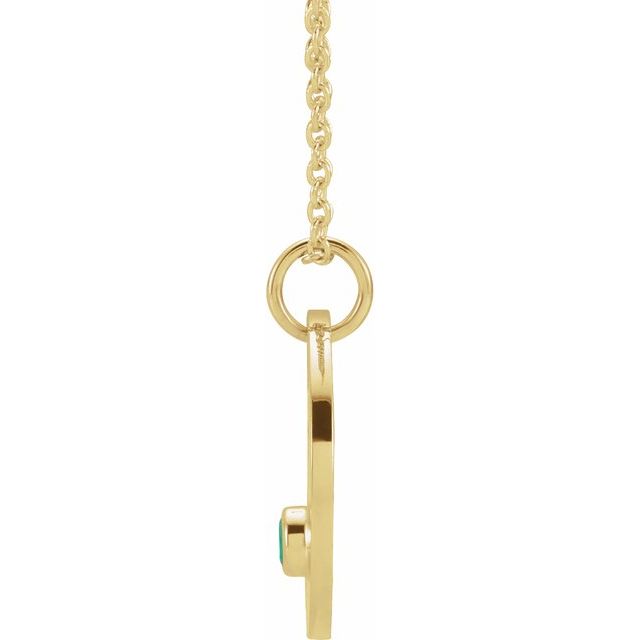 14K Yellow Gold Natural Emerald Aries Zodiac 16-18" Necklace