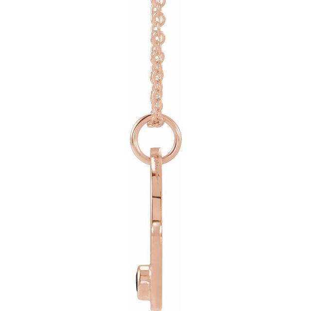 14K Rose Gold Natural Black Spinel Aquarius Zodiac 16-18" Necklace