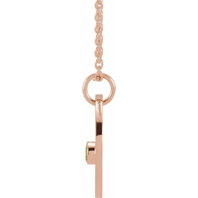 14K Rose Gold Natural Peridot Gemini Zodiac 16-18" Necklace