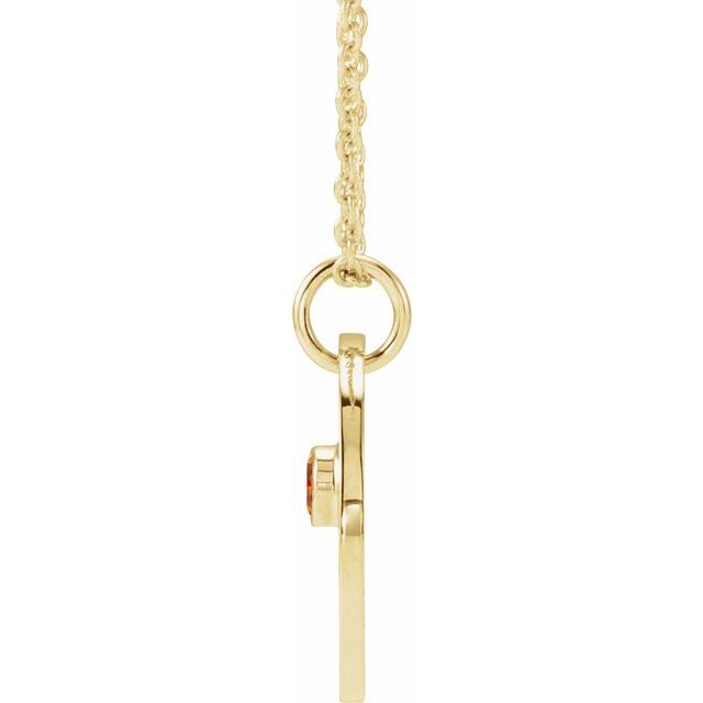 14K Yellow Gold Natural Spessartite Garnet Virgo Zodiac 16-18" Necklace
