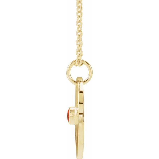 14K Yellow Gold Natural Mexican Fire Opal Taurus Zodiac 16-18" Necklace