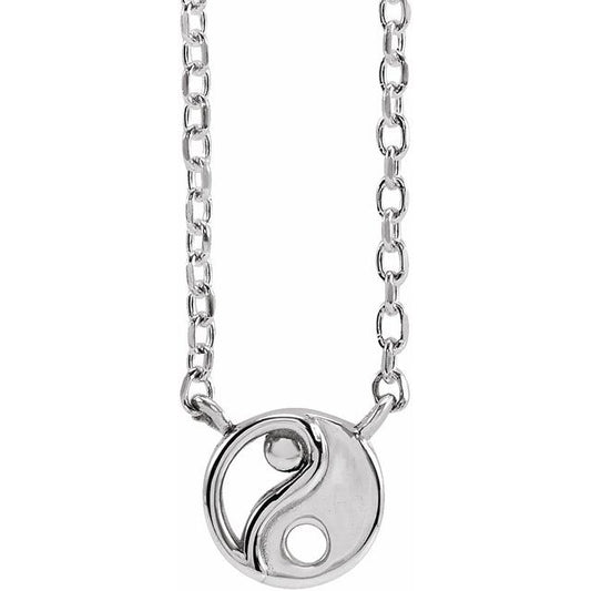 Sterling Silver Yin Yang 16-18" Necklace
