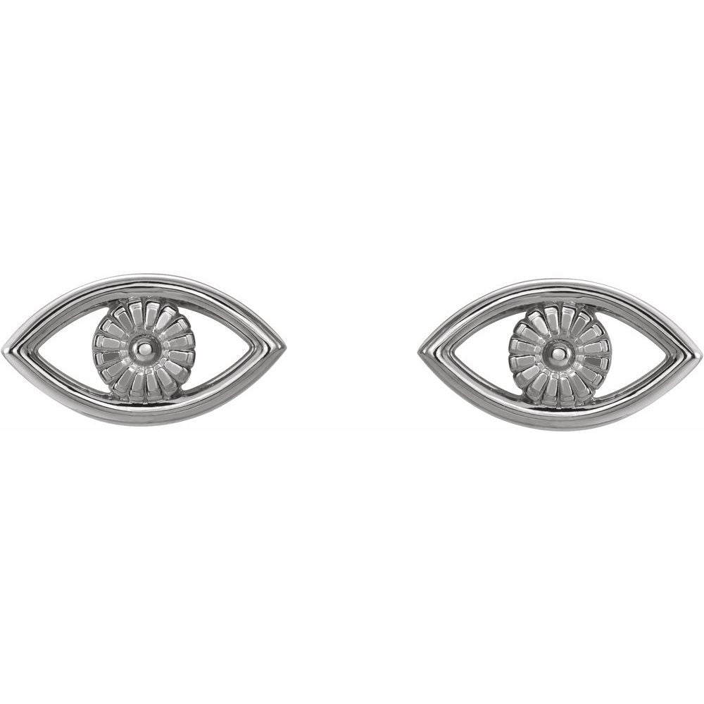 Sterling Silver Evil Eye Stud Earrings