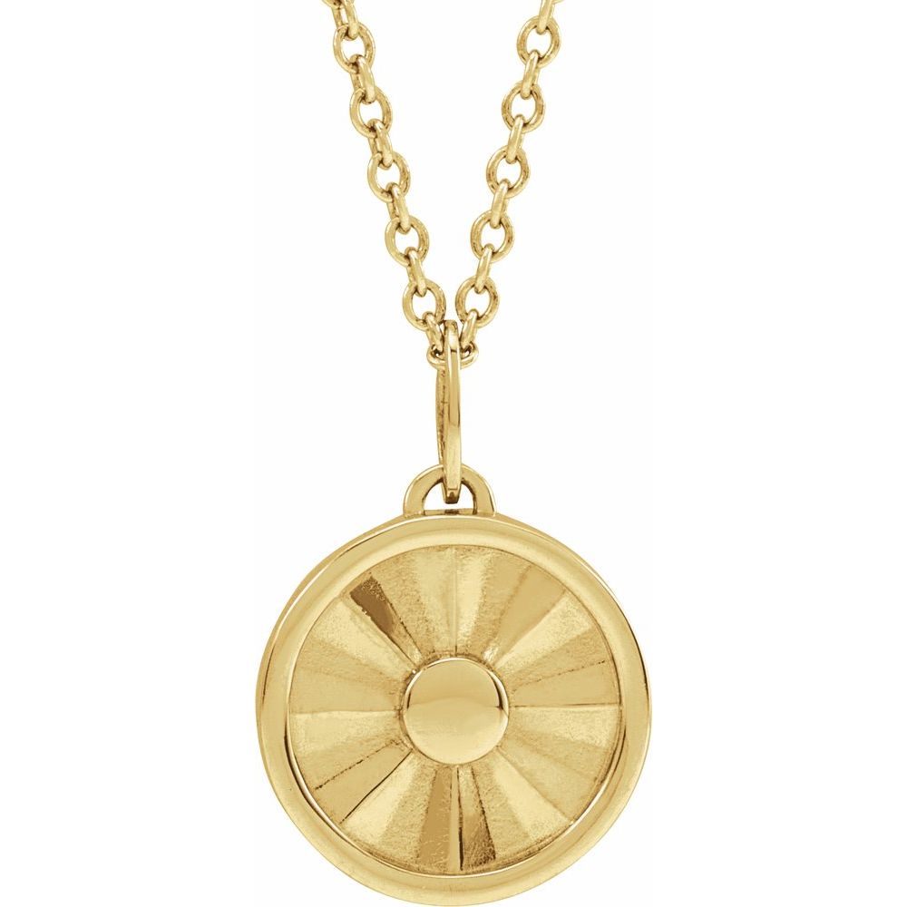 Sun Disc Necklace in 14K Solid Gold