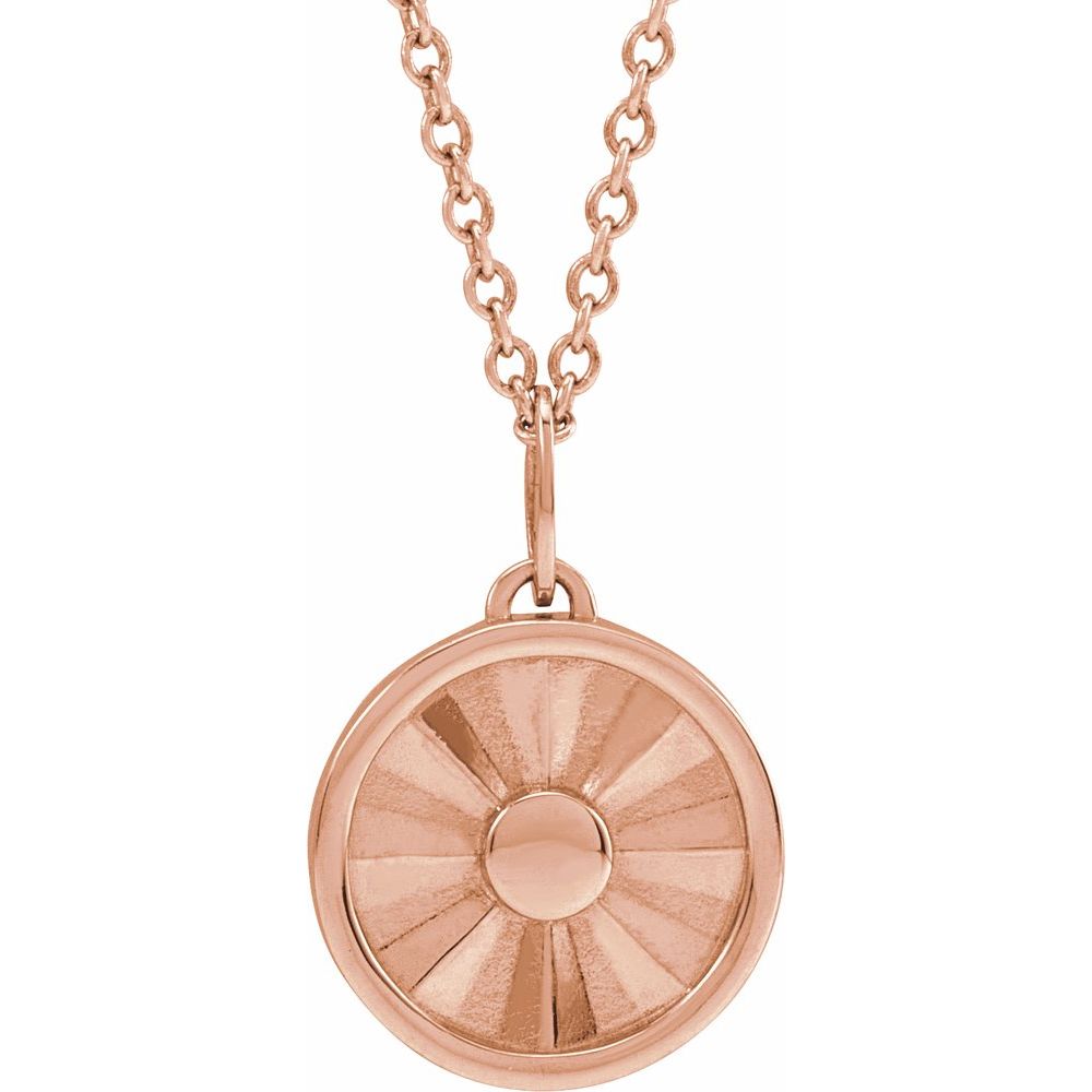 Sun Disc Necklace in 14K Solid Gold