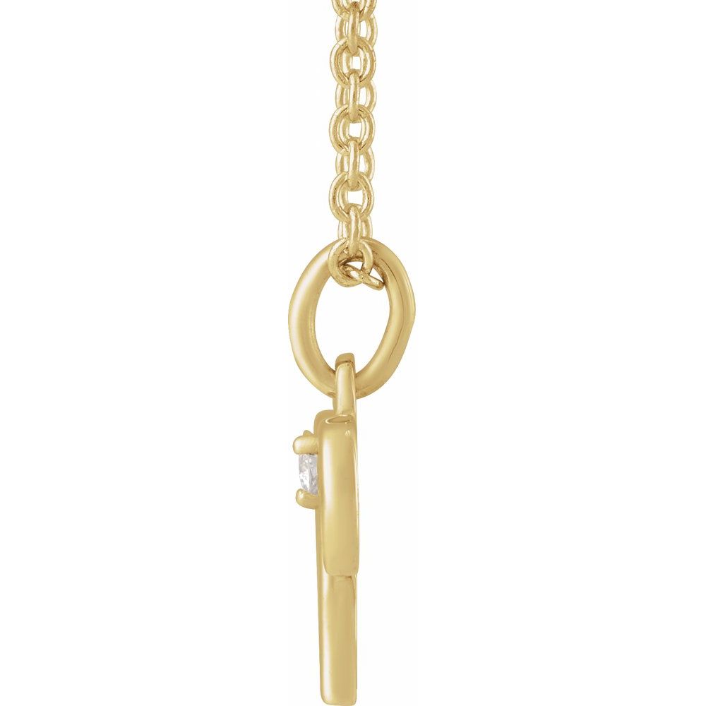 Aries Zodiac Necklace with .015 CT Natural Diamond - 14K Solid Gold