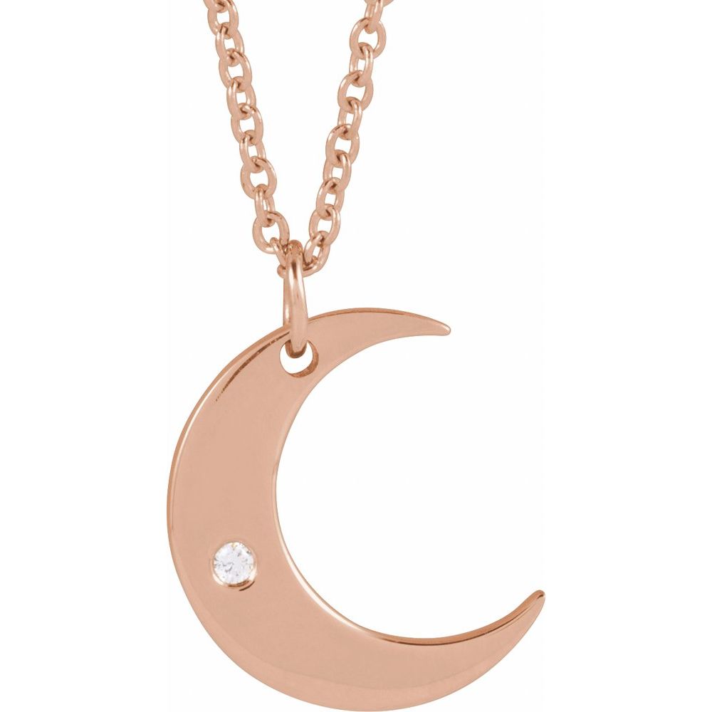 Diamond Crescent Moon Necklace in 14K Gold