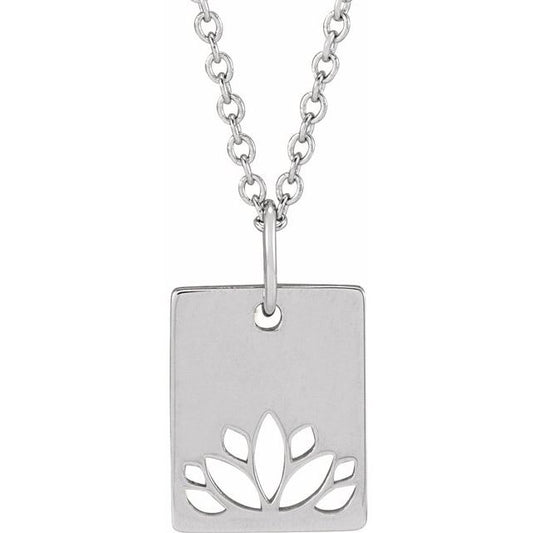 Sterling Silver Lotus 16-18" Necklace