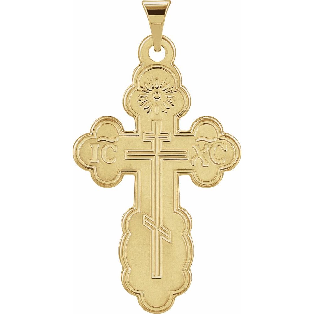 14K Gold Orthodox Cross Pendant