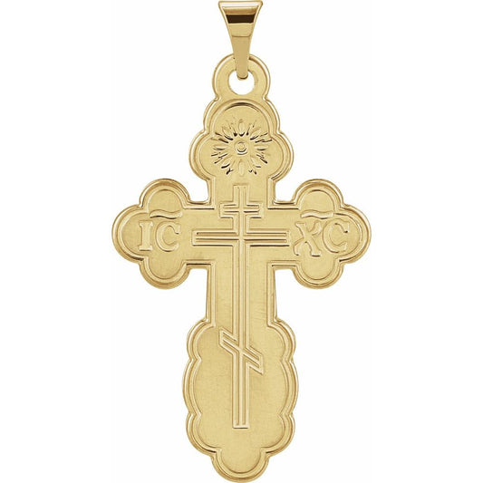 14K Gold Orthodox Cross Pendant